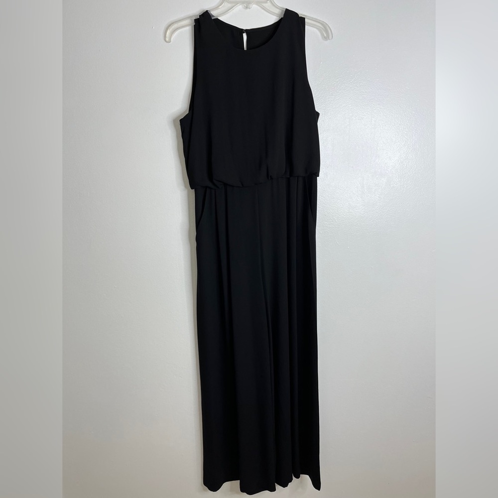 Vince Camuto Jumpsuit Women's Size 6‎ Black Sleeveless Wide Leg Dressy Pantsuit